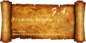 Fridrich Alinka névjegykártya